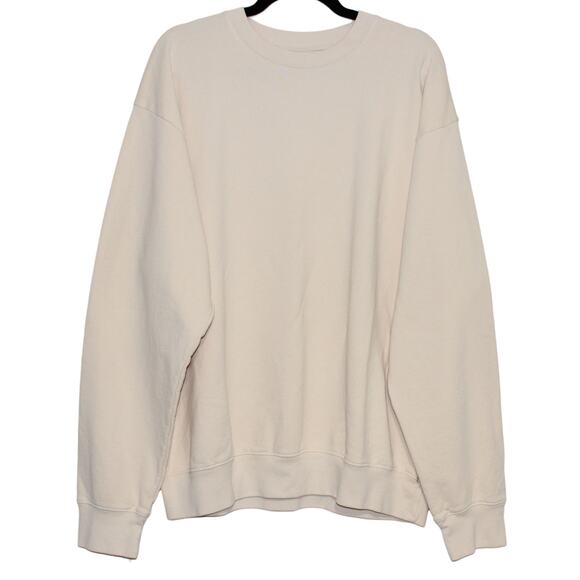 Sporty & Rich 100% Cotton Cream Crewneck Sweatshirt Size Large Made in USA - Picture 2 of 7